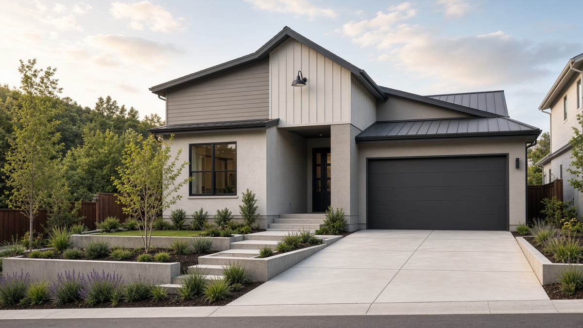 New modern suburban home exterior
